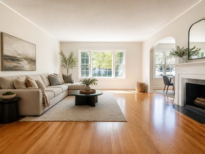 Living room with hardwood floors