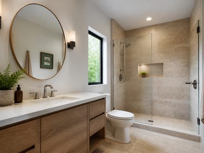 Bathroom with walk-in shower