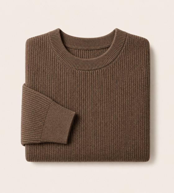 The Hale sweater in mocha rib knit