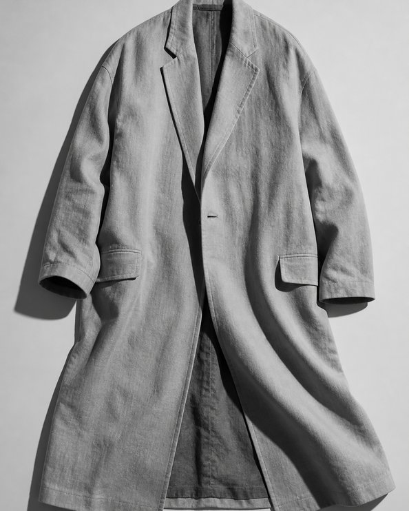 A tailored linen coat