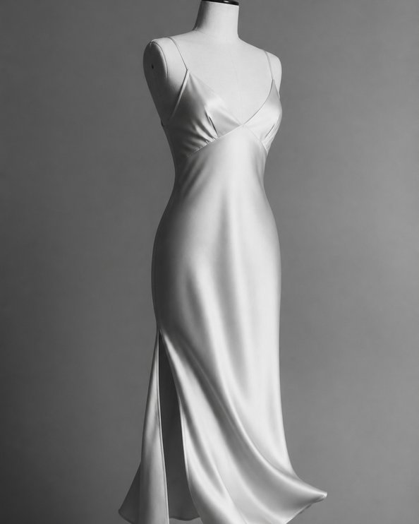 A silk slip dress