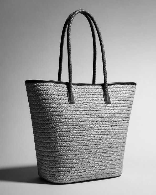 A woven raffia tote